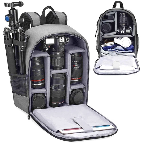 Cwatcun Camera Backpack Professional Camera Bag for Sony Canon Nikon SLR DSLR Mirrorless Camera and Lens Waterproof Camera Case with 14