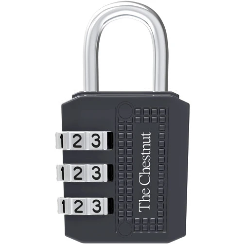 The Chestnut Padlock with 3 Digit Combination - Outdoor Weatherproof Combination Lock - Keyless Resettable Combo - for Luggage, Fence, Travel, Gate, Door, School, Gym, Sports, Toolbox, Case, Employee Lockers, Hasp