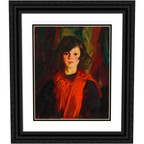 ArtDirect Robert Henri 15x18 Black Ornate Frame and Double Matted Museum Art Print Titled: Mary Ann (Mollie)