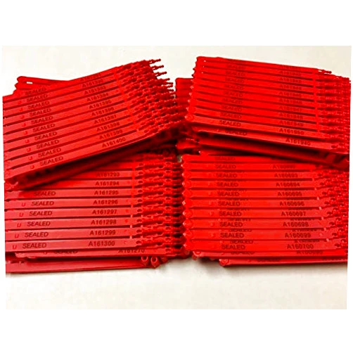 AVG Packaging Supplies Red Plastic Security Seals (8