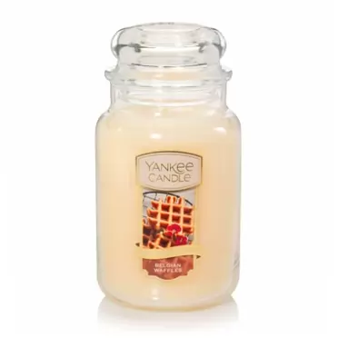 Yankee Candle Belgian Waffles, The Sunday Brunch Collection, Classic Glass Jar Candles, Large 7 Inches, 22 OZ