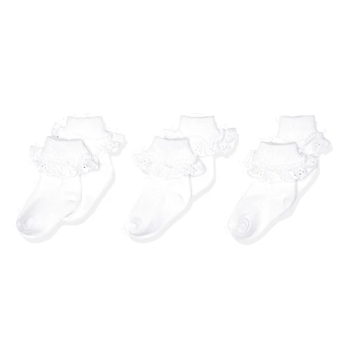 Jefferies Socks Baby-Girls Newborn Eyelet Lace Socks 3 Pair Pack