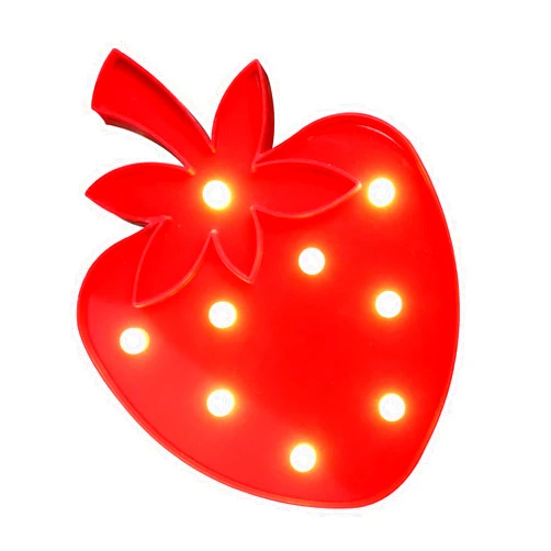 Vicila Strawberry Night Lights LED Marquee Signs, Battery Operated Strawberry Shaped Lamp for Christmas Kids, Baby, Child, Girl Gift, Nursery Room, Wall Decor- Strawberry