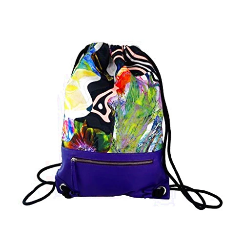 Pelletini Cherry Blossom Collection Drawstring Backpack - Floral Print Canvas