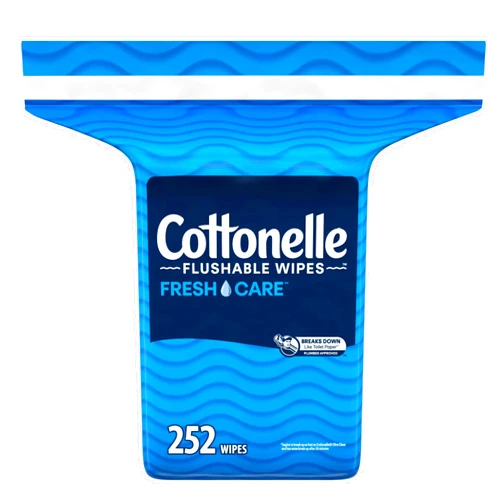 Cottonelle Fresh Care Flushable Wet Wipes, Adult Wet Wipes, 1 Refill Pack, 252 Wipes Per Pack, Packaging May Vary