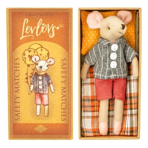LEVLOVS Mouse in a Box Toy Baby Registry Gift (Boy Mouse)
