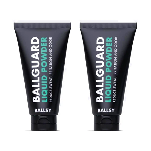 Ballsy Groin Deodorant for Men, Ballguard, Anti-Chafing, Anti-Itch Groin Cream, Quick Drying Liquid Powder, Protects from Sweat, Odor, and Irritation 3.4 oz (2 Pack)