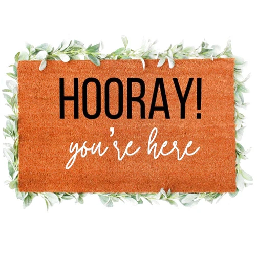 SXU Hooray You’re here Doormat, Welcome Doormat Interesting Door Mat 24x16 Inch