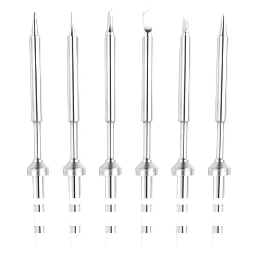 FEITA Pinecil TS100 Soldering Iron Tips Replacement for Mini Portable Micro Solder Pen Various Models Stations Tool Soldering Accessories (TS-B2/I/BC2/D24/K/KU 6pcs)