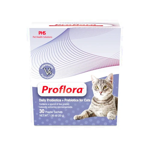 Proflora Probiotics for Cats-Complete Gut Health & Immune Support. Easy to Use Digestive Multi-Strain Probiotics. Easier Diet Transitions, Healthier Skin & Coat & Helps Treat Diarrhea. 30 Packets.
