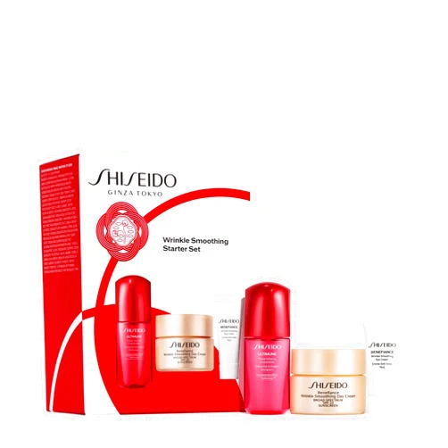 Shiseido Wrinkle Smoothing Starter Set - Includes Ultimune Power Infusing Concentrate (10mL), Benefiance Wrinkle Smoothing Day Cream SPF 23 (30mL) & Eye Cream (5mL)