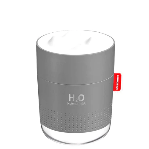 MOVTIP Portable Mini Humidifier, 500ml Small Cool Mist Humidifier, USB Personal Desktop Humidifier for Baby Bedroom Travel Office Home, Auto Shut-Off, 2 Mist Modes, Super Quiet, Gray