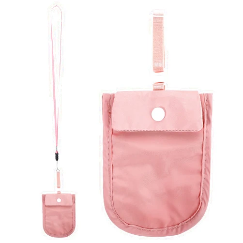 Thinp Undercover Bra Wallet Hidden Undercover Travel Bra Pouch for Women Undergarment Neck Pouch with Adjustable Elastic Strap Ideal Secret Pocket Carry Accessory for Women Protect Valuables (Pink)