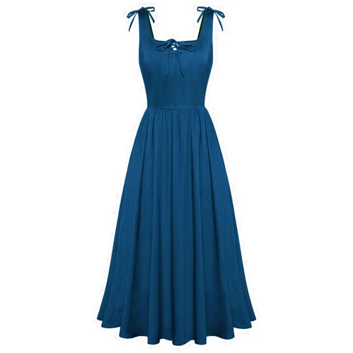 Scarlet Darkness Women's Renaissance Overdress Square Neck Lace-up Corset Dress