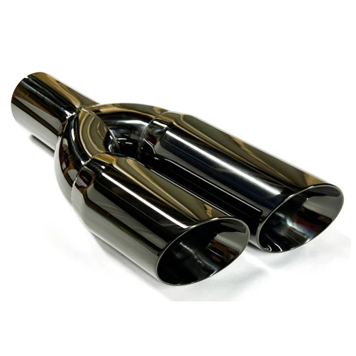WESDON Exhaust Tip 3.00 Inlet 3.00 Outlet 13.00 long WDWDRS30013-300-BC-SS Dual Round Slant Black Chrome 304 Stainless Wesdon Exhaust Tip