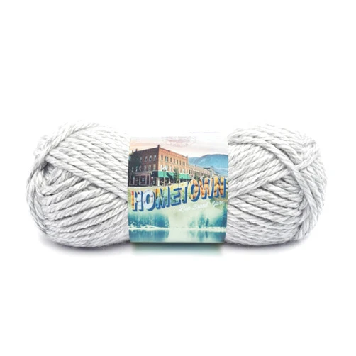 Lion Brand Yarn Hometown Yarn, Bulky Yarn, Yarn for Knitting and Crocheting, 1-Pack, (Springfield Silver)