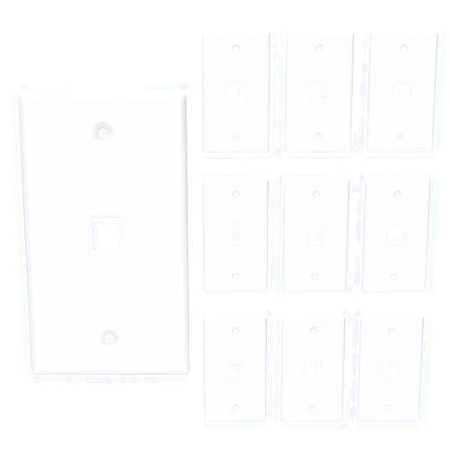 YOEMELY 1 Port Keystone Wall Plate for Low Voltage Keystone Jack and Modular Insert 10 Pack 1 Gang Wall Plate White with 20 Screws Included