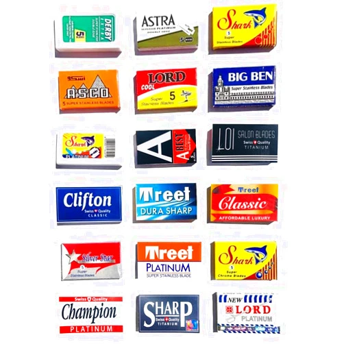 Razor Blades Club Astra-Derby-Shark-Lord-Treet-Sharp 100 Quality Double Edge Razor Blades Sampler (18 different brands)