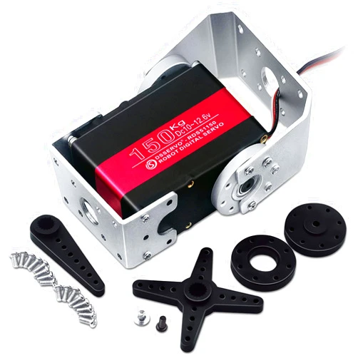 ANNIMOS 150KG Robot Servo Motor 12V High Voltage High Torque Steel Gear Large Digital Steering Servos with Mount Brackets