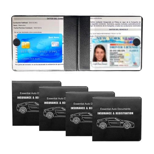 Kewucn 4 PCS Car Registration Insurance Holder, 5.2