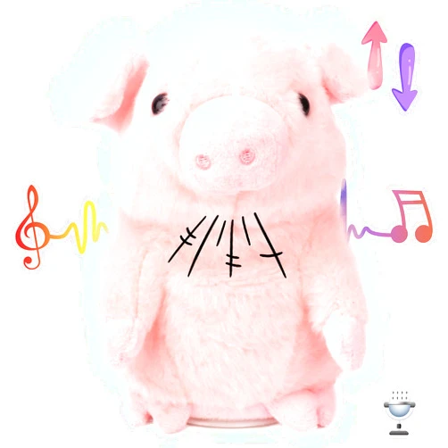 Hopearl Talking Pig Repeats What You Say Piggy Nodding Electric Interactive Animated Toy Speaking Plush Buddy Gifts for Toddlers, Pink, 6.5''