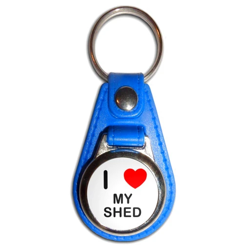 BadgeBeast.co.uk I Love My Shed - Blue Plastic Medallion Key Ring