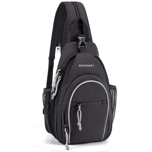 BAGSMART Crossbody Sling Bag for Men Women, Small Sling Backpack Shoulder Bag, Anti-Theft Chest Daypack