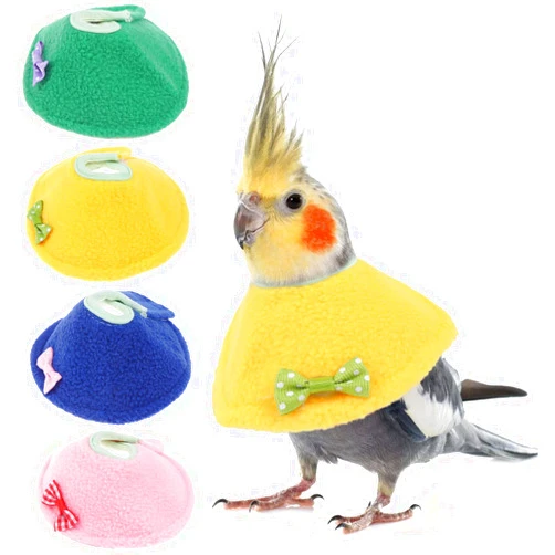 Haomian 4 Pcs Bird Cone Collar Pet Anti-bite Elizabethan Collar Parrot Recovery Cone Protective Recovery Cones for Budgerigar Cockatiel Lovebirds Cockatoo Parrots (M)