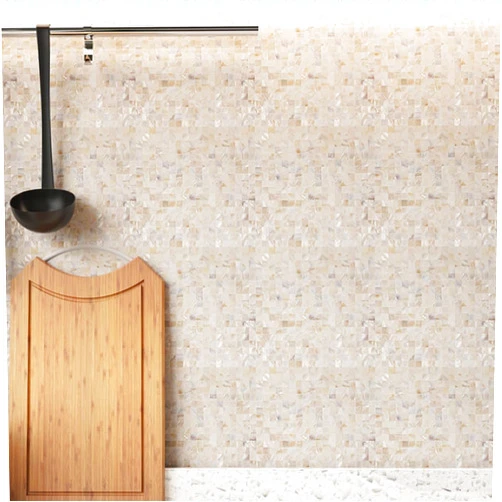 Diflart Mother of Pearl Peel and Stick Backsplash Sqaure Mosaic Tile for Kitchen Bathroom Wall Decor Pack of 6 Sheets