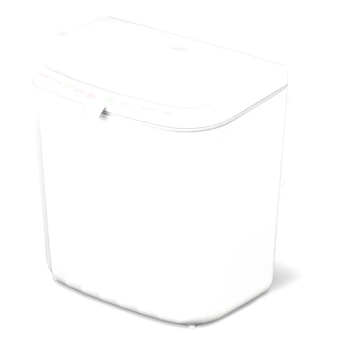 Glad Roomate Under Counter Trash Can | Space Saving Waste Bin for Kitchen Cabinet, Bathroom or Office | Dual Lid for Ease of Opening, 7 Liter, White