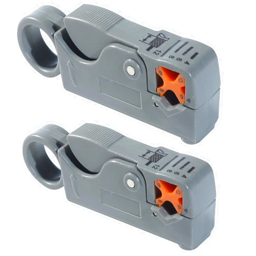 RRumo 2 Pieces Coax Coaxial Cable Stripper Cutter Tool for for RG6 RG11 RG58 RG59, Cable Stripper Cutter, Rotary Coax Coaxial Cable Stripper Cutter Tool