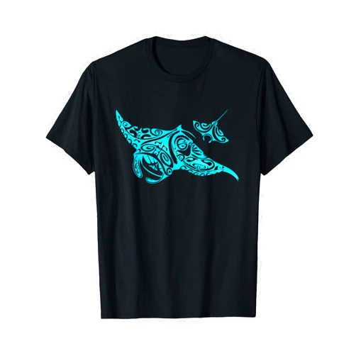 Manta Ray Hawaiian Shark Hawaii Tribal Manta Ray Hawaiian Shirt Shark Lover T-Shirt