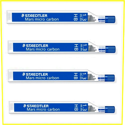STAEDTLER 4 x STAEDTLER Mars micro carbon 251 1.3mm HB - Pencil lead refills - 4 Tubes / Packs (4 6 Leads) HB