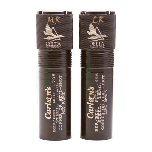 Carlson's Choke Tubes 12 Gauge Compatible for Beretta Benelli Mobil [ 2 Pack | Mid Range & Long Range ] Blued Steel | Delta Waterfowl Choke Tube | Made in USA