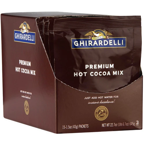 Ghirardelli Premium Hot Cocoa Envelopes, Rich chocolate, 22.7 Ounce (Pack of 15)