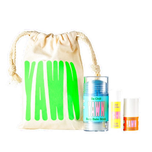 YAWN Makeup & Skincare for Kids Backpack Essentials Kit | Made in the USA | Tinted Lip Balm and Face Multi-Stick, and Universal Body Balm Stick | Non-Toxic, Gentle Ingredeints | For Kids 3+