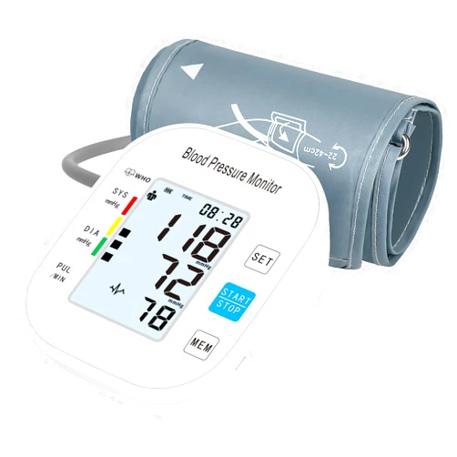 Laukum Upgraded Blood Pressure Monitor Upper Arm with Wide Cuff Automatic Digital BP Machine LCD Screen 2x99 Memory Device Bag (Pearly White)