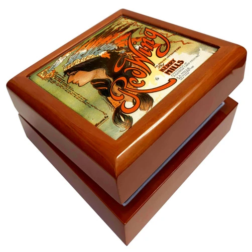 3dRose Ogalalla Indian Love Song, Native American Woman and Cowboy on Horses, Jewelry Box jb-169969-1