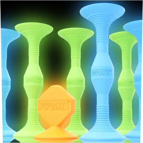 POPDARTS Glow Pack Game Set Glow in The Dark (Blue and Green) - Indoor, Outdoor Suction Cup Throwing Game - Competition with a POP