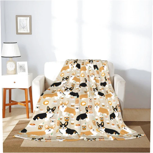 ARYAKO Corgis Blanket Cute Comfort Warm Throw Blanket Soft Fleece Blankets Corgi Gifts for Corgi Lovers Noichzc
