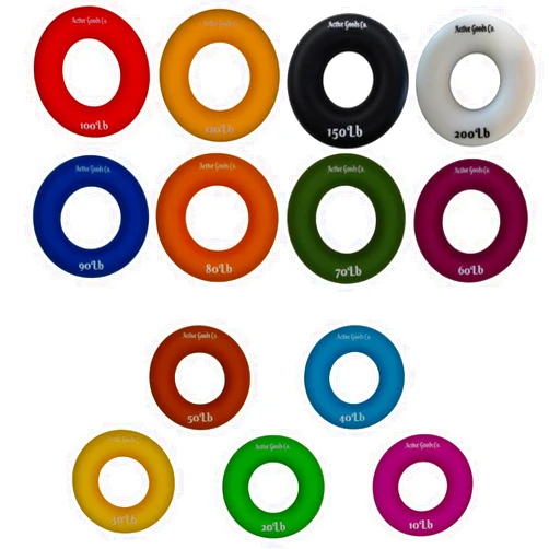 ActiveGoodsCo Hand Exerciser Silicone Ring – WHOLESALE, Strengthen and Rehabilitate Hands, Wrists, and Forearms | 10-200 lb Resistance Levels | Sizes 2.5