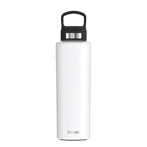 Tervis Powder Coated Stainless Steel Triple Walled Insulated Tumbler Travel Cup Keeps Drinks Cold, 40oz with High Performance Lid, Glacier White