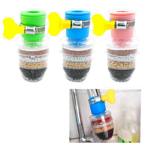 LiXiongBao 3 Pcs Faucet Water Filter,6 Layer Cartridge Activated Carbon Filters Water Filter Faucet, Water Filter Replacements for Sink Applicable 1/2inch - 3/4inch Faucet