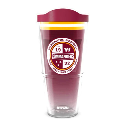 Tervis NFL Washington Commanders - Forever Fan Made in USA Double Walled Insulated Tumbler Travel Cup Keeps Drinks Cold & Hot, 24oz, Classic