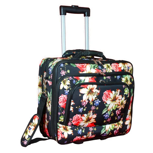 World Traveler Rolling 17-Inch Laptop Briefcase Computer Case, Rose Lily, One Size