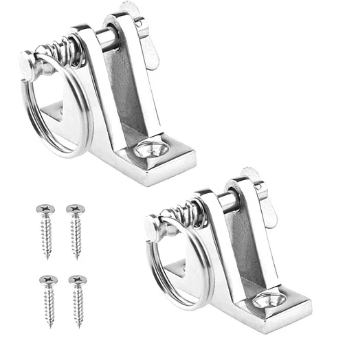 Amadget 2 Pack Bimini Top 90°Deck Hinge with Removable Pin, 316 Stainless Steel Marine Boat Hinge Mount Bimini Top Fitting Hardware