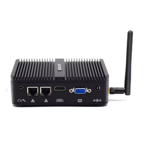 BASOARO Industrial PC, Fanless Mini PC, Celeron J4125, 8GB RAM 128GB SSD, Gigabit Ethernet, HD VGA Dual Display, 2 RS232 COM Port, Dual Band WiFi, BT, Mini PC Win 10