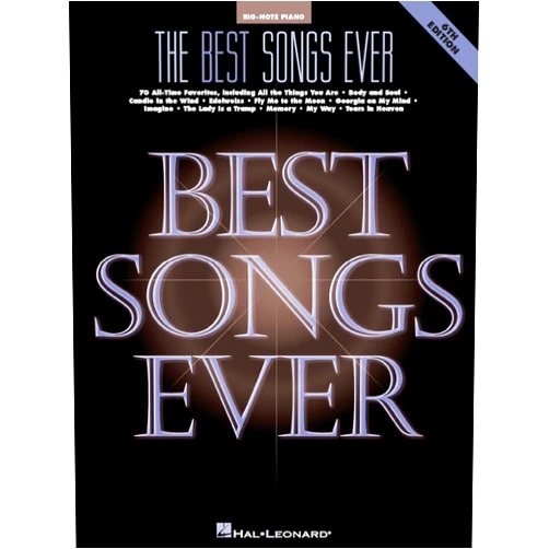 Various The Best Songs Ever Big Note Piano Songbook | 70 Timeless Classics for Beginners and Advanced Players | Easy Piano Sheet Music Collection for Musicians and Students