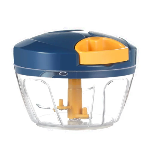 Ourokhome Manual Food Processor Vegetable Chopper, Portable Hand Pull String Garlic Mincer Onion Cutter for Veggies, Ginger, Fruits, Nuts, Herbs, etc., 500ml, Deep Blue