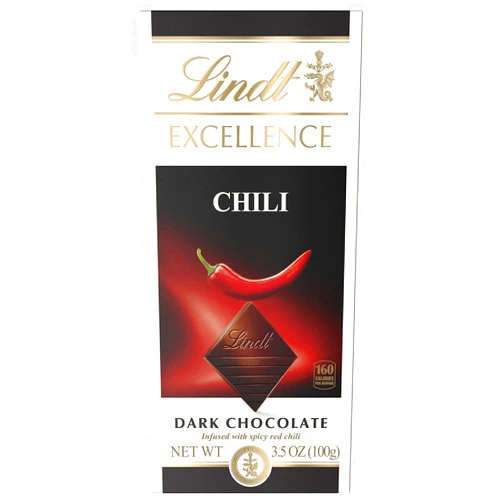 Lindt Excellence Dark Chocolate with Chili Bar, 3.5 Oz, 2 Pack